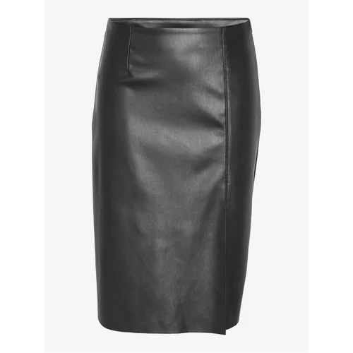 Noisy May Black Leatherette Pencil Skirt Clara - Ladies