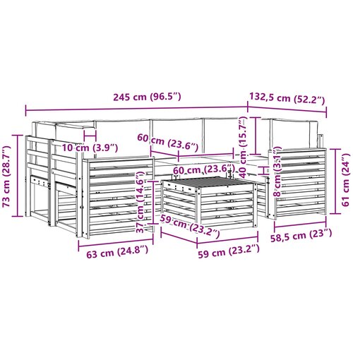  Set vanjskih sofa 7 kom. Bijela i antracit Poliester Slike