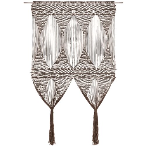 VidaXL Zavesa makrame taupe 140x240 cm bombaž Slike