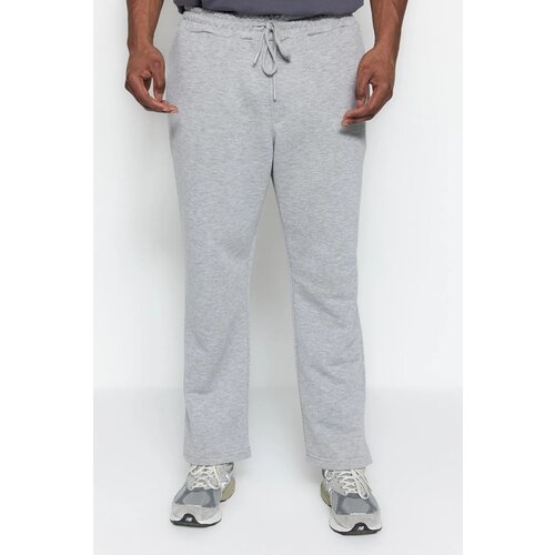Trendyol Gray Melange Men&amp;#039;s Plus Size Comfy Basic Regular/Normal Fit Regular Leg Sweatpants Slike
