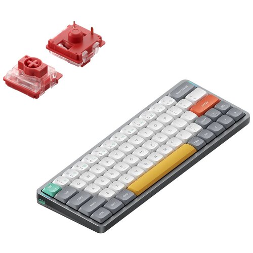 Nuphy Air60 V2 Brezžična Mehanska Tipkovnica Slim Lunar Gray Cowberry Switch / Bluetooth / 2.4GHz, (22126168) Cene