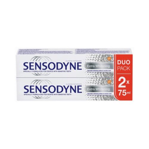 Sensodyne Extra Whitening belilna zobna pasta s fluoridom za občutljive zobe 2x75 ml Cene