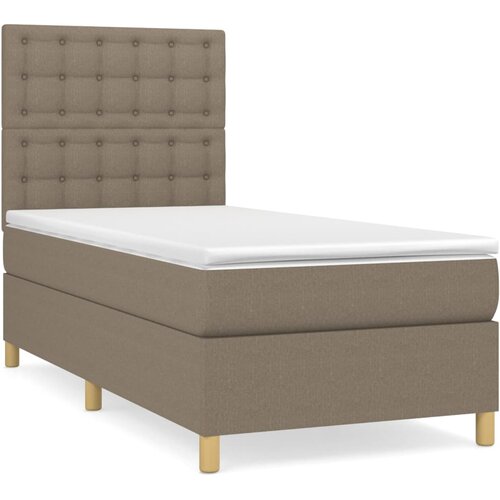 VidaXL Box spring postelja z vzmetnico taupe 90x200 cm blago, (20895496) Slike