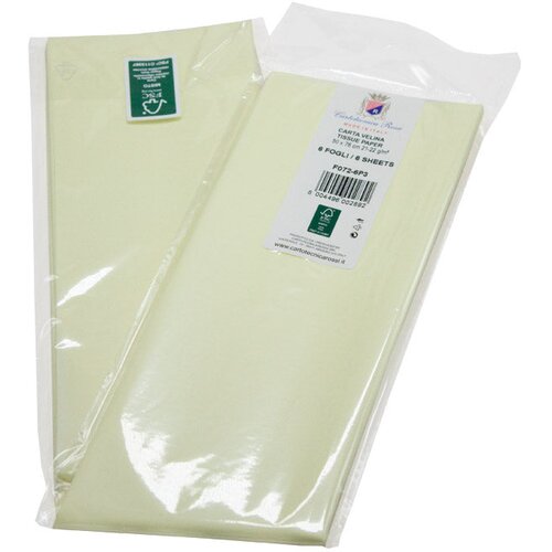  OKRASNI PAPIR TISSUE 50X76CM PK6 CARTOTECNICA ROSSI F072 SVETLO-RUMENI BLISTER Slike