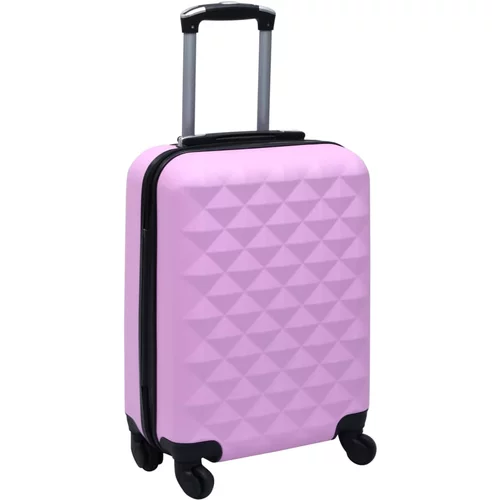 vidaXL čvrsti kovčeg s kotačima ružičasti abs