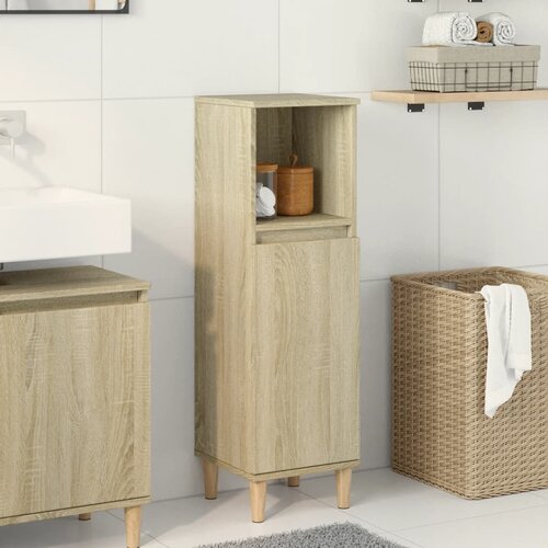 vidaXL Kopalniška omarica sonoma hrast 30x30x100 cm inženirski les Cene