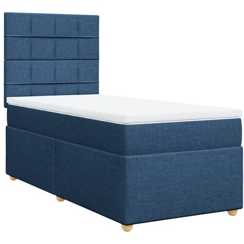 VidaXL Box spring postelja z vzmetnico modra 90x190 cm blago, (21291554) Slike