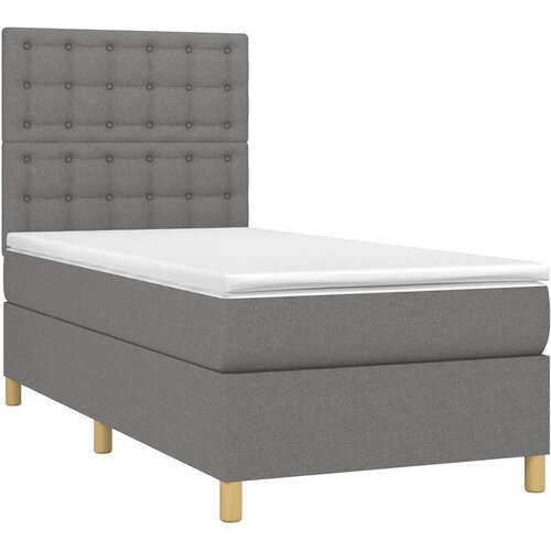 box spring s madracem LED tamnosivi 100x200 cm tkanina Slike