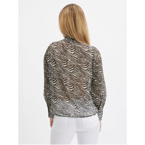 Orsay Black Ladies Patterned Blouse - Women Cene
