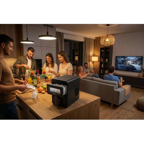 Berdsen BD-421 ledomat 112 W &amp;ndash; 12 kg/24 h, posoda 1,1 L, 2 velikosti leda, AutoClean, črna Slike