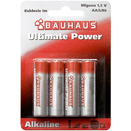 BAUHAUS Alkalna baterija Bauhaus Ultimate Power (Mignon AA, alkalno-manganova, 1,5 V, 4 kosi) Slike