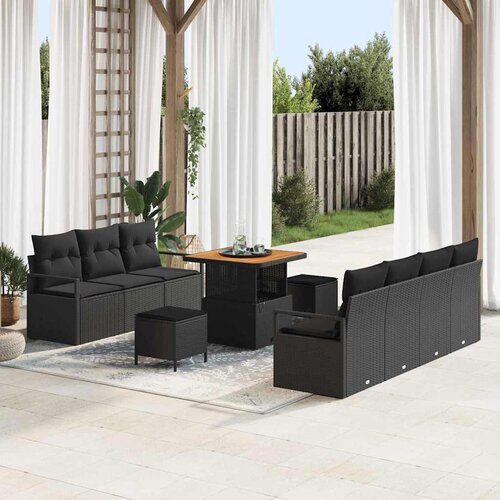  Sjedeća garnitura za vrt 10 kom. Bež poliratan 230 x 62 x 85 cm Slike