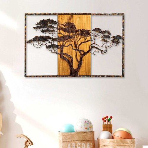 Aberto Design zidna dekoracija Acacia Tree - 388-A, 90x58x3 cm, Smeđe boje Slike
