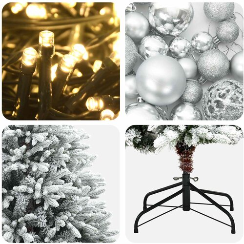  Umjetno božićno drvce s kuglicama 150 cm 150 LED lampica Slike