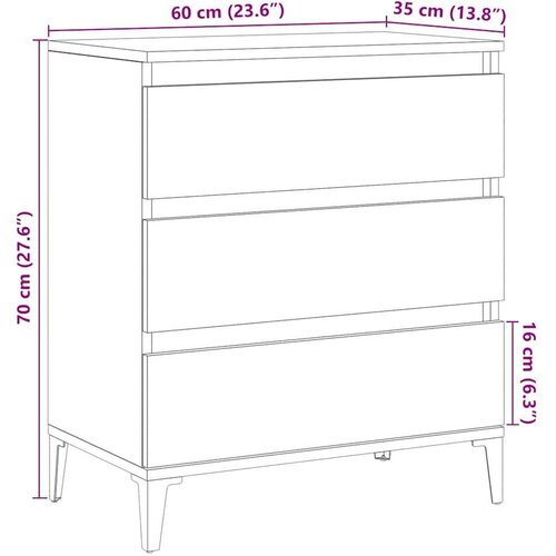 vidaXL Komoda starinski les 60x35x70 cm inženirski les Cene