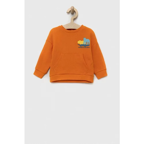 OVS Bombažen pulover za dojenčka oranžna barva