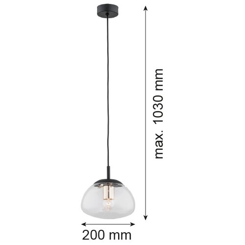  Argon 4331 - Viseći luster na sajli TRINI 1xE27/15W/230V, prečnik 20 cm, crna Slike