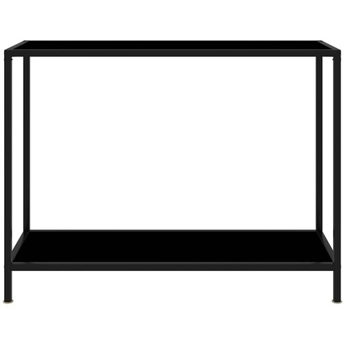  Konzolni stol crni 100 x 35 x 75 cm od kaljenog stakla Slike