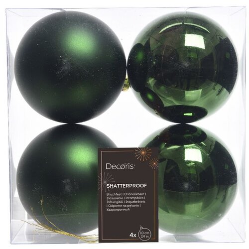 Dekordom Novogodišnji set kugla za jelku 4pcs 10cm 022187 - Pine Green - KMG Cene