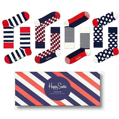 Happy Socks Hepi Soks Hepi Soks Uniseks Karape set od 4 klasične teget čarape za žene Cene