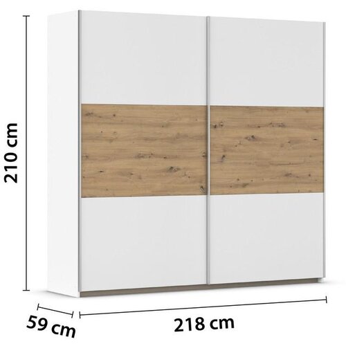 XXXL omara z drsnimi vrati foster, bela, hrast, 218 cm Slike