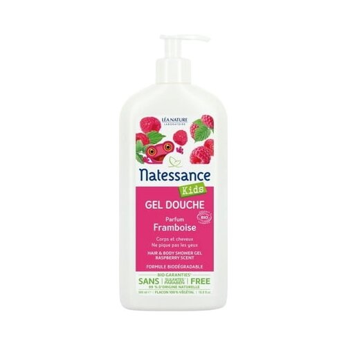 Natessance Kids 2u1 &amp;scaron;ampon i gel za tu&amp;scaron;iranje - malina Slike