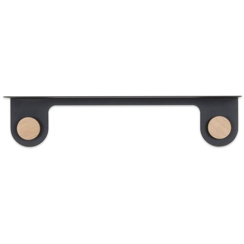 Gazzda Črna stenska polica iz jekla z detajli iz hrastovega lesa z 2 kavljema Hook, dolžina 60 cm Cene