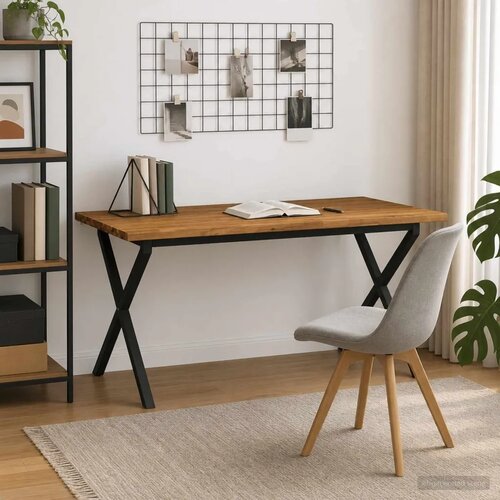  Stol za blagovanje s prirodnim rubom 160 x 80 x 75 cm Prirodna - Prirodna i crna 160 x 80 x 75 cm Živi rub Cijene