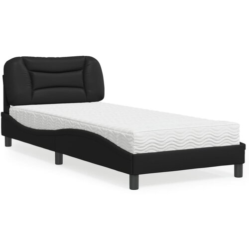 VidaXL Krevet s madracem crni 80 x 200 cm od umjetne kože Slike
