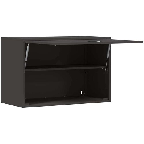  Ormar za zid u garaži Crna 80 x 40 x 53 cm Čelik s prahom Slike