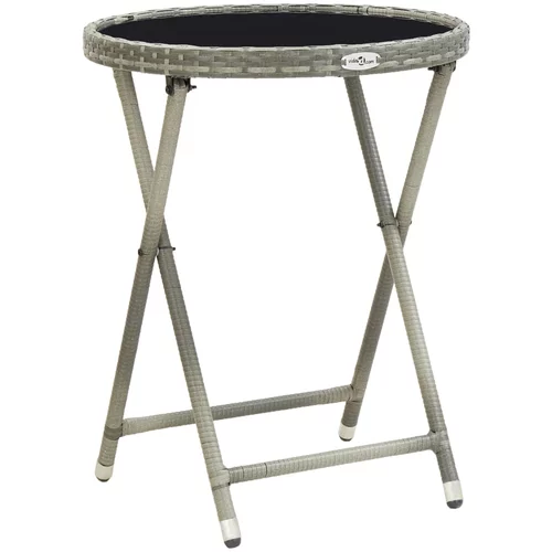  Stolić za čaj sivi 60 cm poliratana od kaljenog stakla