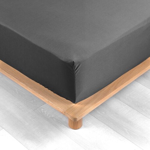 Douceur d intérieur Antracitno siva napenjalna rjuha iz bombažnega perkala 180x200 cm Percaline – Cene