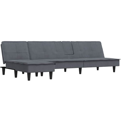 Maison Chic Raztegljiv kavč - Raztegljivi divan L oblike temno siv 255x140x70 cm žamet, (21729448) Cene