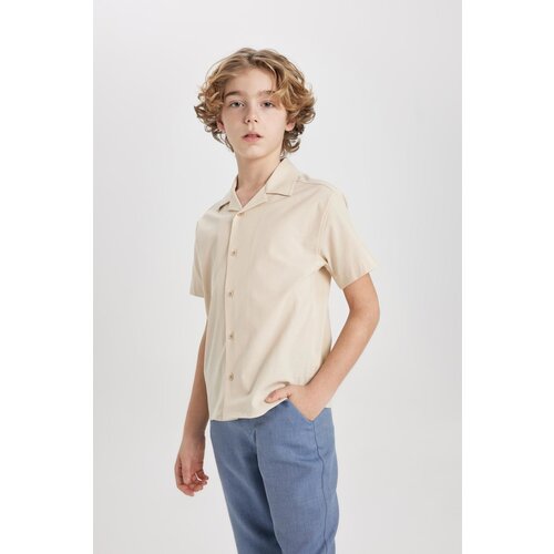 Defacto Boy's Oversize Fit Polo Neck Waffle Short Sleeve Shirt Slike