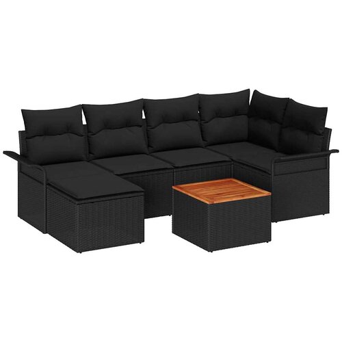  Sjedeća garnitura za vrt 7 kom. poliratan 242,5 x 132,5 x 69 cm Slike