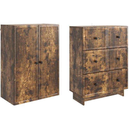  Set ormara 2 kom. Konstruirano drvo Smeđa 66 x 34,5 x 90 cm Slike