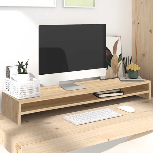 VidaXL stalak za monitor boja hrasta sonome 100 x 24 x 13 cm iverica Slike