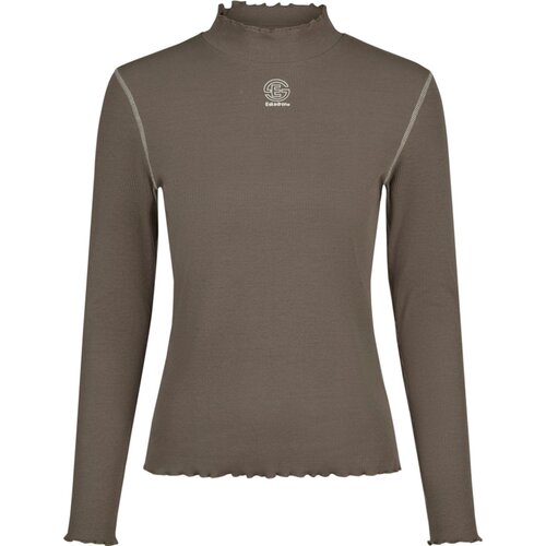 ESKADRON Rebrasta majica z visokim ovratnikom, grey-brown - XS Cene