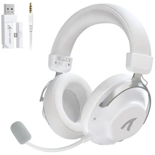 Attack Shark bežične gaming slu&amp;scaron;alice L50Pro 53mm/7.1 Surround/TriMode/1100mAh/Aluminium/White Slike