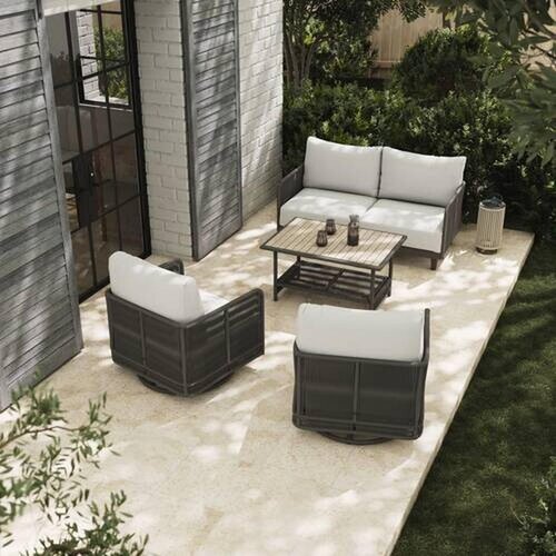 Bessagi Garden lounge garnitura malia, siva, 4-Delno Slike