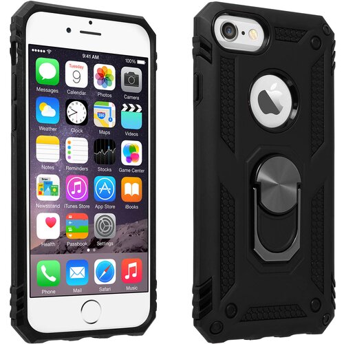 AVIZAR Etui odporen proti udarcem s kovinskim držalom za obrocke - crn str. Apple iPhone SE 2022, 2020 in 8, 7, 6S, 6, (20599681) Slike