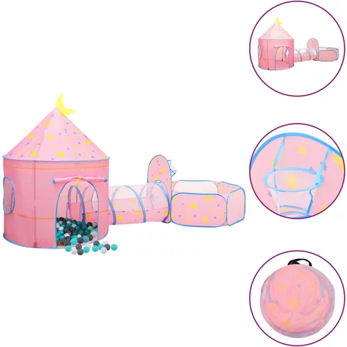  Dječji šator za igru s 250 loptica ružičasti 301 x 120 x 128 cm