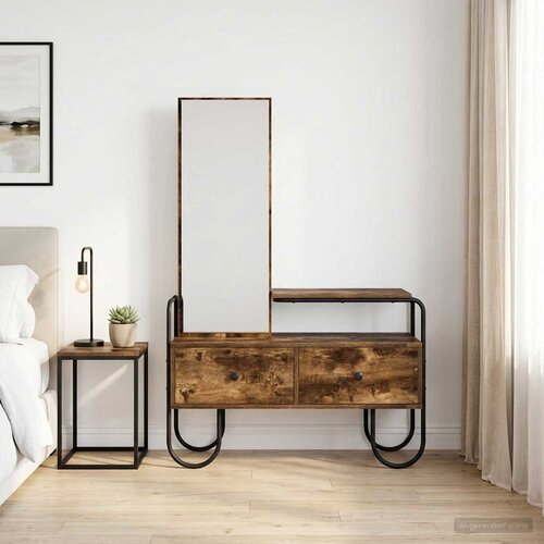  Toaletni stol s ladicama Dimljeni hrast 100 x 36,5 x 136 cm Cijene