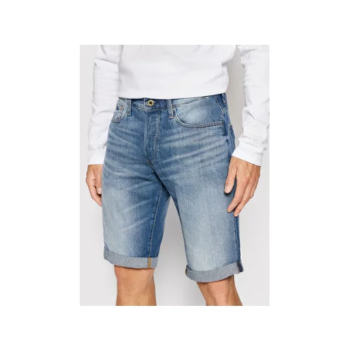 G-star Raw Jeans kratke hlače 3301 1/2 D07432-8973-071 Mornarsko modra Straight Fit