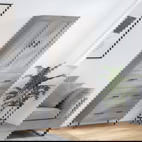 vidaXL Visoka komoda siva sonoma 69,5x34x180 cm inženirski les Cene