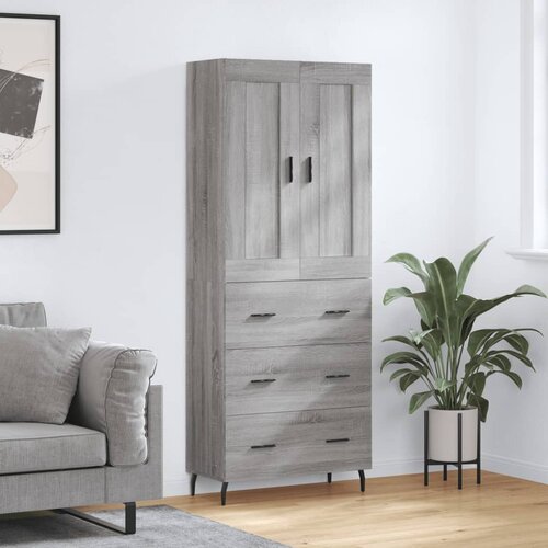vidaXL Visoka komoda siva sonome 69 5x34x180 cm od konstruiranog drva Cijene