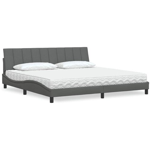 vidaXL Krevet s madracem tamnosivi 200 x 200 cm od tkanine Cijene