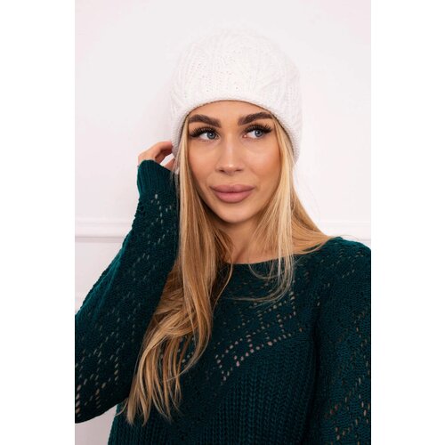  Women&amp;#039;s cap Leaves K245 white Slike
