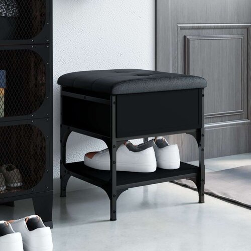  Klupa za cipele crna 42 x 42 x 45 cm od konstruiranog drva Cijene