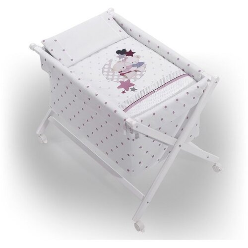 Interbaby kolijevka set white Amorosos pink Cijene